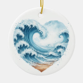 VATTENFÄRGEN HJÄRTFORMADE VINKARARE PÅ BACKEN JULGRANSPRYDNAD KERAMIK