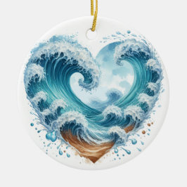 VATTENFÄRGEN HJÄRTFORMADE VINKARARE PÅ BACKEN JULGRANSPRYDNAD KERAMIK