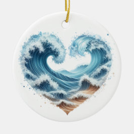 VATTENFÄRGEN HJÄRTFORMADE VINKARARE PÅ BACKEN JULGRANSPRYDNAD KERAMIK