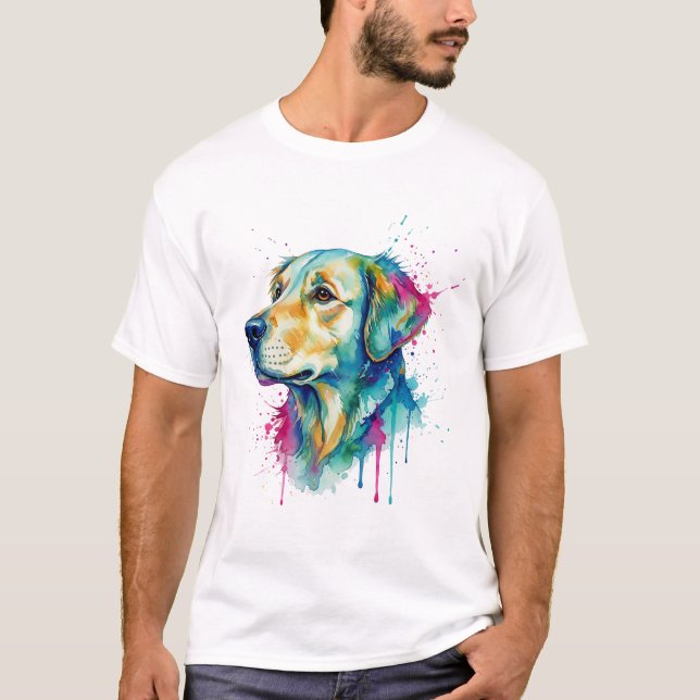 Vattenfärgen Hund Stänk i Soul T-Shirt (Framsida)