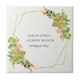 VATTENFÄRGEN I BLOMMIGTEN CACTUS SPARAR DATUMET KAKELPLATTA