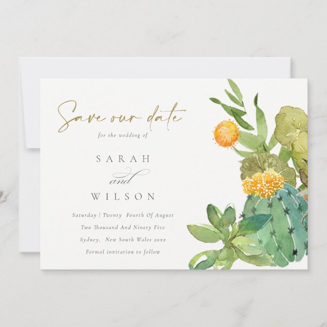 VATTENFÄRGEN I BLOMMIGTEN CACTUS SPARAR DATUMET SPARA DATUMET (Framsida)