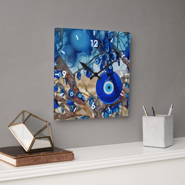 Vattenfärgen i Träd dekorerad med nazisterna Fyrkantig Klocka (Kontor)