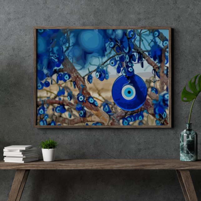 Vattenfärgen i Träd dekorerad med nazisterna Poster (Skapare uppladdad)