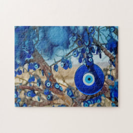 Vattenfärgen i Träd dekorerad med nazisterna Pussel