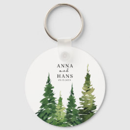 Vattenfärgen Julgran Festive Bröllop Nyckelring