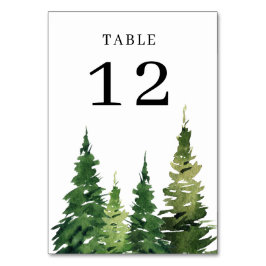 Vattenfärgen Julgran Festive Kärlek Bröllop Bordsnummer