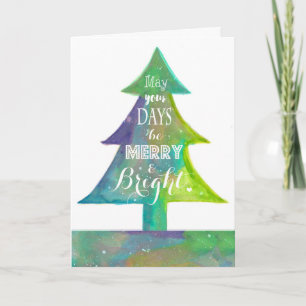 Vattenfärgen Julgran Merry och BrightStor Card Helgkort