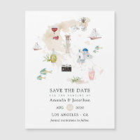 Vattenfärgen Karta i Grekland Destination Wedding