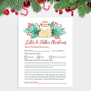 Vattenfärgen Kids Brev till Santa/Pappa jul