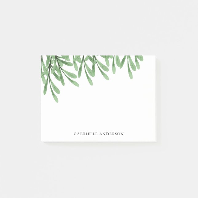 Vattenfärgen lämnar | personlig post-it block (Framsida)