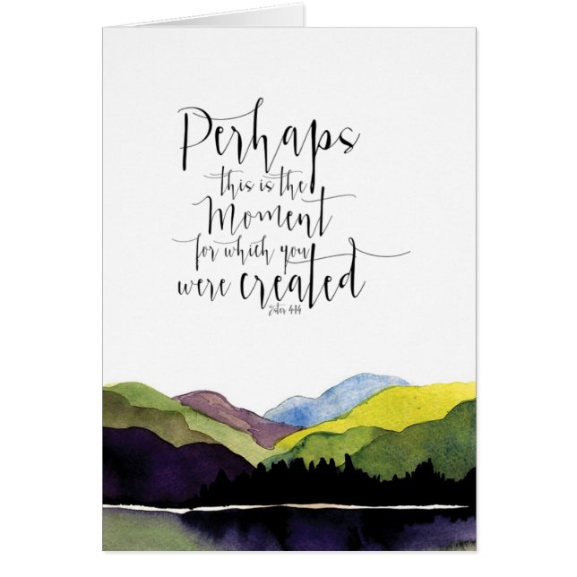 Vattenfärgen landskap med biblisk scripture OBS kort (Framsidan)