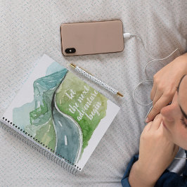 Vattenfärgen Låt oss nästa Äventyr början Anteckningsbok