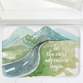 Vattenfärgen Låt oss nästa Äventyr början Badrumsmatta