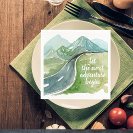 Vattenfärgen Låt oss nästa Äventyr början Pappersservett