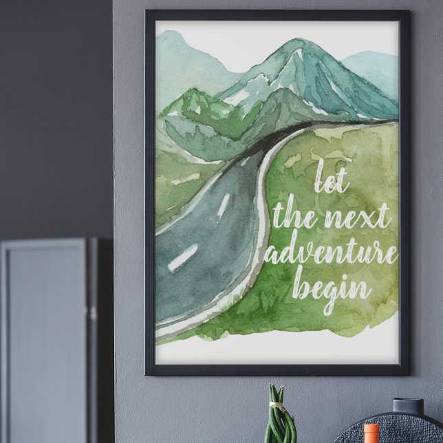 Vattenfärgen Låt oss nästa Äventyr början Poster (Skapare uppladdad)