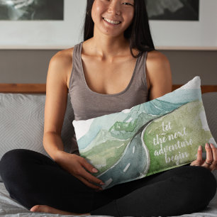 Vattenfärgen Låt oss nästa Äventyr början Prydnadskudde