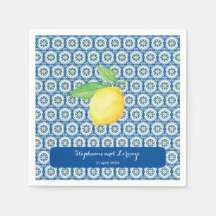Vattenfärgen Lemon Bröllop Pappersservett