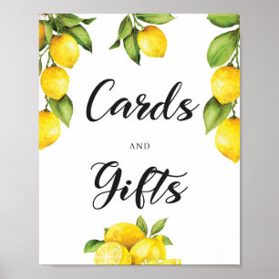 Vattenfärgen Lemon Fruktkort och presentkort Poster