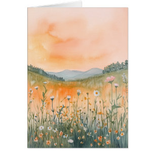 Vattenfärgen Ligcape Hälsning Notecard All Occard Hälsningskort