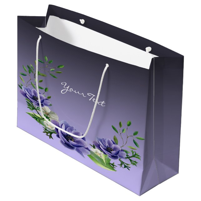 Vattenfärgen Lila blommor Gift Bag (Framsidan Vinklad)