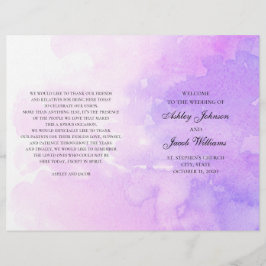 Vattenfärgen lila bröllop. Lavender-programmet har