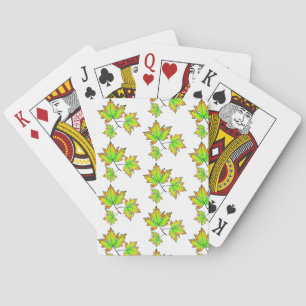 Vattenfärgen löv grönt gult röd kapsel Löv Casinokort
