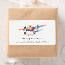 vattenfärgen Luft Flygplan Adress Fraktsedel