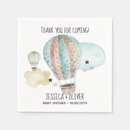 Vattenfärgen Luftballong Party i blått Pappersservett