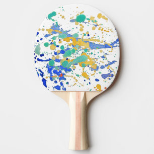 Vattenfärgen målar Splatters Pingisracket