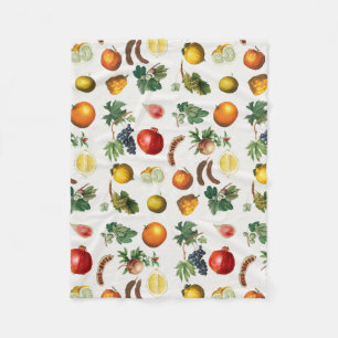 Vattenfärgen Mediterranean Fruit Mönster Fleecefilt