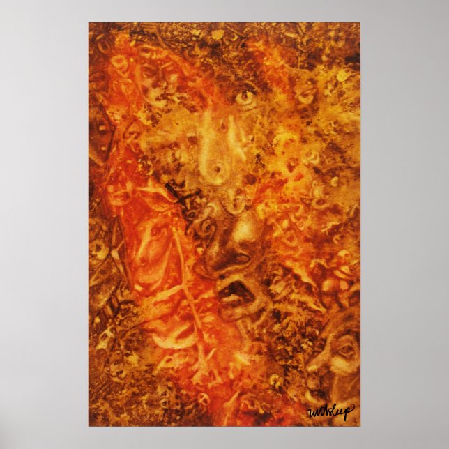 Vattenfärgen "Menagerie of Man" poster av UnasLEEP (Framsidan)