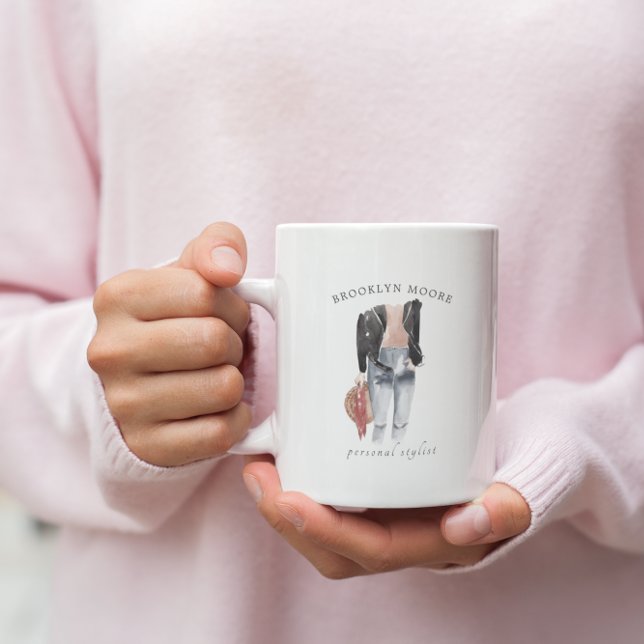 Vattenfärgen Mode Illustration Coffee Mugg (Skapare uppladdad)