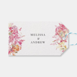  vattenfärgen Modern Bröllop Tack Presentetikett