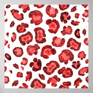 Vattenfärgen mönster illustrerar leopardhuden. Fas Poster