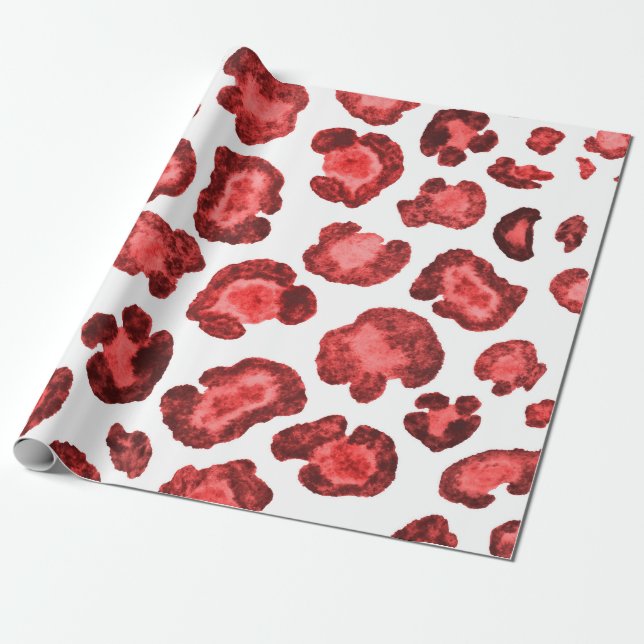 Vattenfärgen mönster illustrerar leopardhuden. Fas Presentpapper (Utrullad)