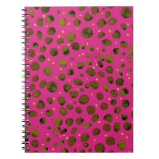 Vattenfärgen Mönster med Abstrakt Cheetah Skin. Anteckningsbok