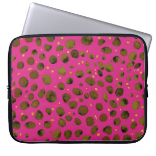 Vattenfärgen Mönster med Abstrakt Cheetah Skin. Laptop Fodral