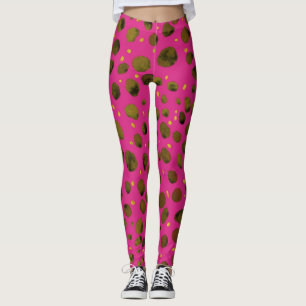 Vattenfärgen Mönster med Abstrakt Cheetah Skin. Leggings
