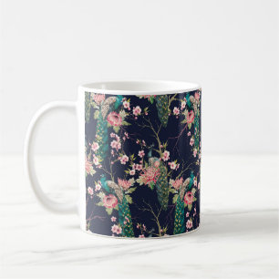 vattenfärgen mönster påk på en körsbär i träd,blom kaffemugg