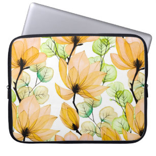 Vattenfärgen mönster utan magnolia-blommor laptop fodral