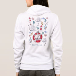 Vattenfärgen Nautical Personlig Boat Namn T Shirt