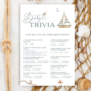 Vattenfärgen Nautical Sailboat Baby Trivia Game