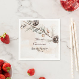 Vattenfärgen Neutralt färg Julgran Pappersservett