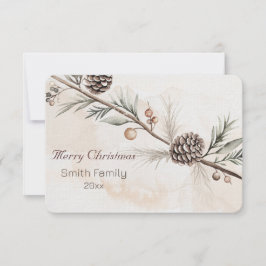 Vattenfärgen Neutralt färg Julgran Tack Kort