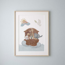 vattenfärgen Noahs ark poster