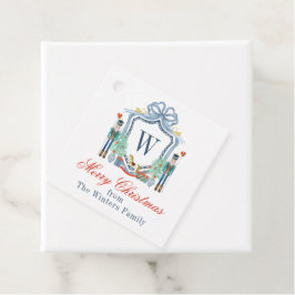 Vattenfärgen Nutcracker Monogram Vapensköld jul Gåvor Etiketter