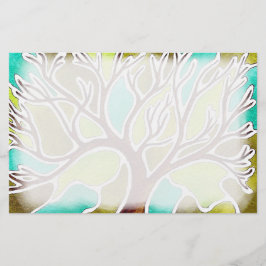 Vattenfärgen och skrivar & bläckträd brevpapper