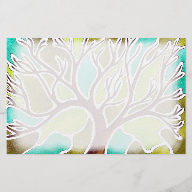 Vattenfärgen och skrivar & bläckträd brevpapper (Framsida)