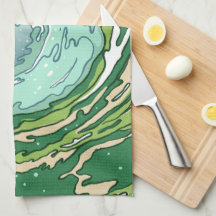Vattenfärgen Olive Forest Grönt Teal Sea Vinkarare